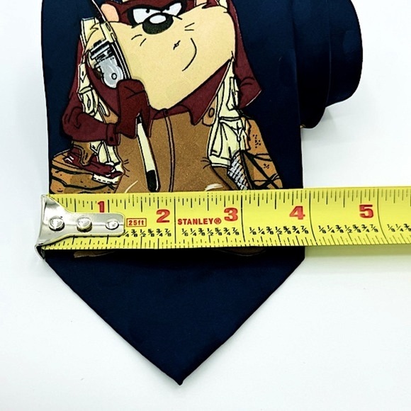 Tasmanian Devil & Bugs Bunny Looney Tunes Fishing Tie Vintage 1995 - Picture 8 of 8